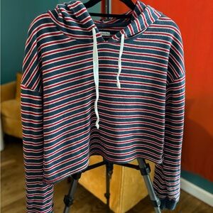 Striped Cropped Hoodie